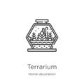 terrarium icon vector from home decoration collection. Thin line terrarium outline icon vector illustration. Outline, thin line