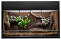 Terrarium to keep tropical jungle animals