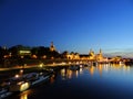 Terrassenufer in Dresden Germany Night Royalty Free Stock Photo