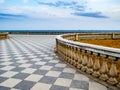 Terrazza Mascagni, historical belvedere terrace famous for its paved checkerboard surface, Livorno, Tuscany, Italy