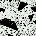 Terrazzo flooring black and white seamless pattern. Vector background Royalty Free Stock Photo
