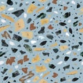 Terrazzo flooring seamless pattern blue background Royalty Free Stock Photo