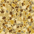 Terrazzo flooring seamless pattern. Classic italian type of floor. Natural stone, marble tile. Vector