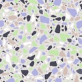 Terrazzo flooring seamless pattern. Pastel colors. Marble mosaic made in colored polished pebble. Royalty Free Stock Photo