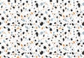 Terrazzo flooring seamless pattern with traditional white marble rocks