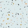 Terrazzo flooring texture seamless pattern. Abstract geometric shapes background