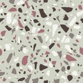 Terrazzo pattern, stone floor. Marble surface with colored pebble. Vector seamless background Royalty Free Stock Photo