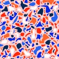 Terrazzo seamless pattern design in bright colors. Natural stone, granite, glass, quartz, concrete. Marble texture