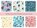 Terrazzo seamless pattern. Italian decorative stone tile with chaotic stains, granite mosaic composite texture print Royalty Free Stock Photo