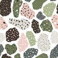 Terrazzo seamless pattern. Modern collage background.