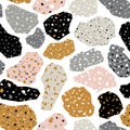 Terrazzo seamless pattern. Modern collage background.