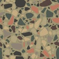 Terrazzo seamless pattern. Surface texture of decorative granite mosaic. Stone floor texture. Vector Royalty Free Stock Photo