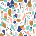 Terrazzo seamless pattern. Vector abstract background with stains.