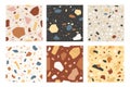 Terrazzo seamless pattern. Veneziano italian stone mosaic composite texture, decorative tile. Granite flooring textured