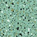 Terrazzo seamless polished pebble pattern. Surface texture of decorative granite mosaic. Stone floor texture. Vector Royalty Free Stock Photo