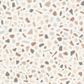 Terrazzo style. Trendy seamless abstract pattern. Stone floor texture. Paving.