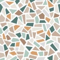 Terrazzo style vector mosaic seamless pattern. Stone marble texture floor background. Royalty Free Stock Photo