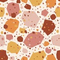 Terrazzo traditional venetian floor marble texture seamless pattern, granite and quartz rocks mixed