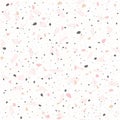 Terrazzo trendy pastel color vector seamless pattern. Grain mosaic, marble, stones, rocks background for furniture Royalty Free Stock Photo