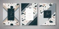 Terrazzo Wedding Invitation Card Set. Luxury Geometric Abstract Design Template for Greetings, Banner, Poster Marble