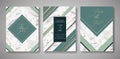 Terrazzo Wedding Invitation Card Set. Luxury Geometric Abstract Design Template for Greetings, Banner, Poster Marble