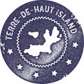 Terre-de-Haut Island map vintage stamp.