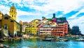 5 Terre Vernazza sea, buildings, Genova, Italy