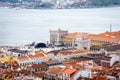 Terreiro do PaÃÂ§o, seen from the Castle Royalty Free Stock Photo