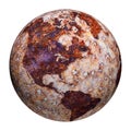 Terrestrial globe - corrosion stains on iron