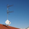 Terrestrial tv and satellite antenna Royalty Free Stock Photo