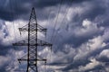 Terrible dark clouds over high voltage Royalty Free Stock Photo