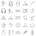 Terrible event icons set, outline style Royalty Free Stock Photo