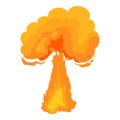 Terrible explosion icon, cartoon style