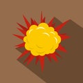 Terrible explosion icon, flat style