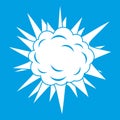 Terrible explosion icon white