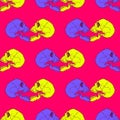 Terrible frightening seamless pattern with skull Royalty Free Stock Photo