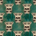 Terrible frightening seamless pattern with skull Royalty Free Stock Photo