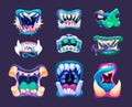 Terrible monster mouths. Scary lips teeth and tongue monsters