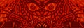 Terrible red pattern with ugly demons face