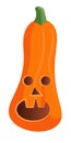 Isolated screaming Jack-O-Lantern pumpkin on white