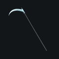 The terrible scythe with dark background, 3d rendering