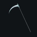 The terrible scythe with dark background, 3d rendering