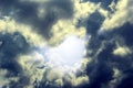 Terrible sky in the middle with a glimpse of the sun Royalty Free Stock Photo