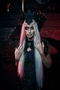 Terrible sorceress with gray hair Royalty Free Stock Photo