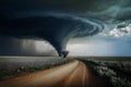 terrible tornado over the steppe