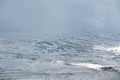 Terribly beautiful landscapes of Caucasian reserve of Russia. Unity and enjoyment of nature. Fog and low clouds over snowy