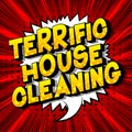 Terrific House Cleaning - Comic book style words.