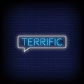 Terrific Neon Signs Style Text vector