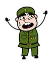 Terrified Cartoon Military Man