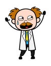 Terrified Cartoon Scientist